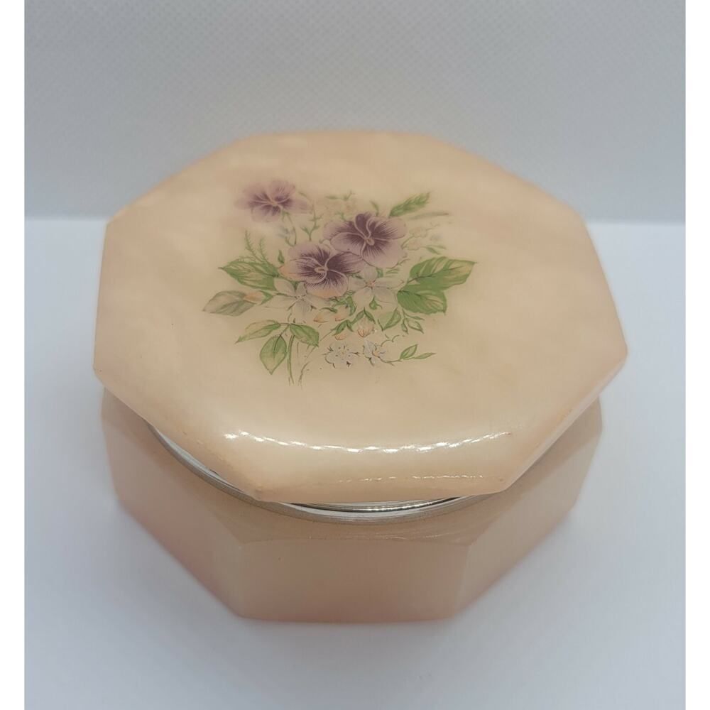 Vintage Genuine Alabaster Hand Carved Made in Italy Hinged Trinket/Jewelry Box